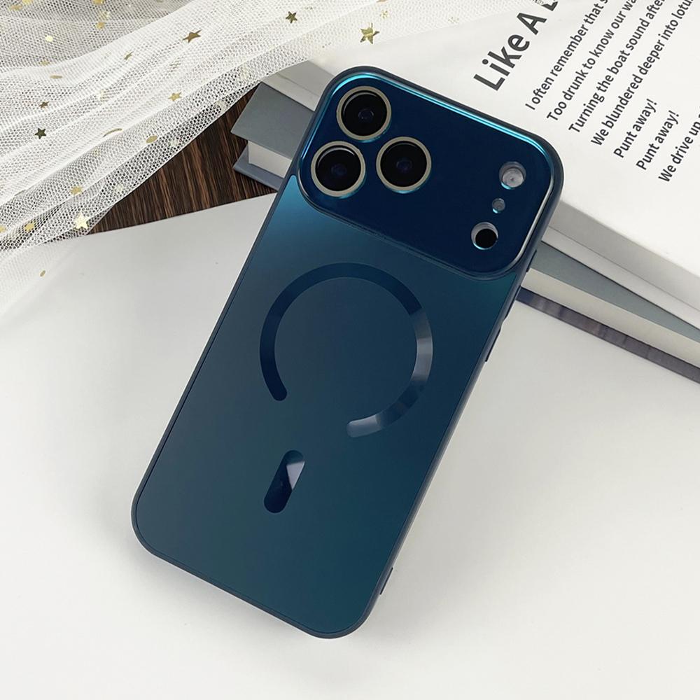 Laser Matte For Magsafe Wireless Charging Phone Case For iPhone 17 16 15 14 13 Pro Max Glass Full Lens Protection Cover