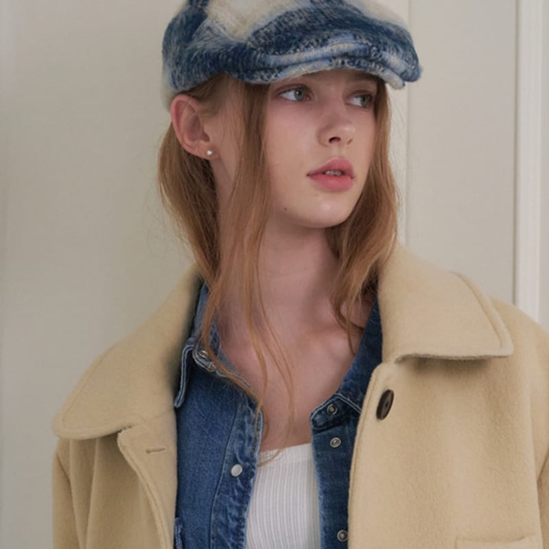 

ALLINCOMPLETE Tartan Check Hunting Cap (2 Colors) Black Check (Hunting)