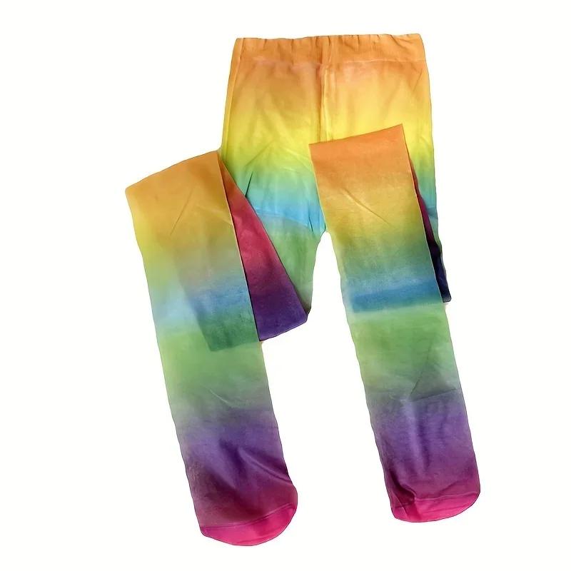

1 Pair Rainbow Gradient Tights Japanese Style Sweet Comfy Novelty Pantyhose Women s Stockings & Hosiery One Size