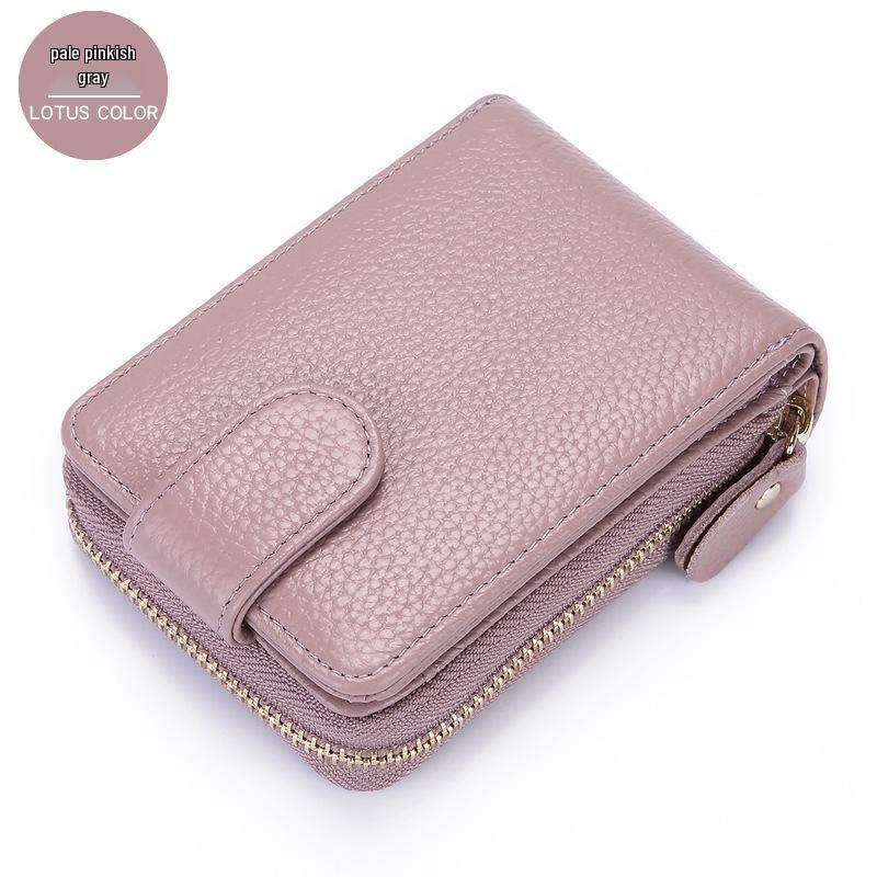 

RFID Защита от кражи Кожа коровы Аккордеон Держатель для карт и ID с молнией