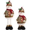 Christmas Plush Toy with Retractable Legs Handmade Reindeer Snowman Santa Claus Plush Doll Xmas Holiday Party Decoration Ornament