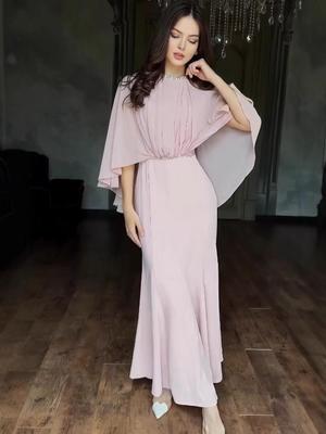 Autumn 2025 European & American Elegant Waist-Hugging Evening Dress