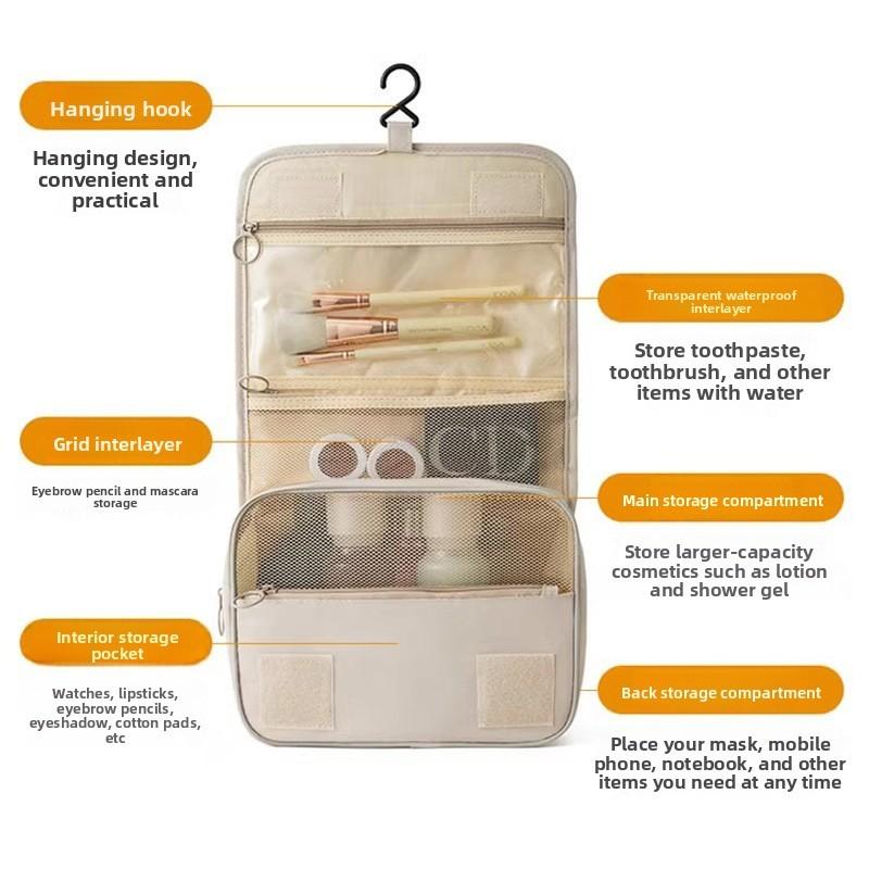Travel Cosmetic Organizer With Waterproof Polyester Fabric For Women And Makeup Storage