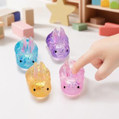 Mini-Igel-Quetschspielzeug mit Glitzer, Weiches, Dehnbares, Transparentes Kaninchen Sensorisches Spielzeug, Angstlindernder Zucker-Stressball Fidget Toy
