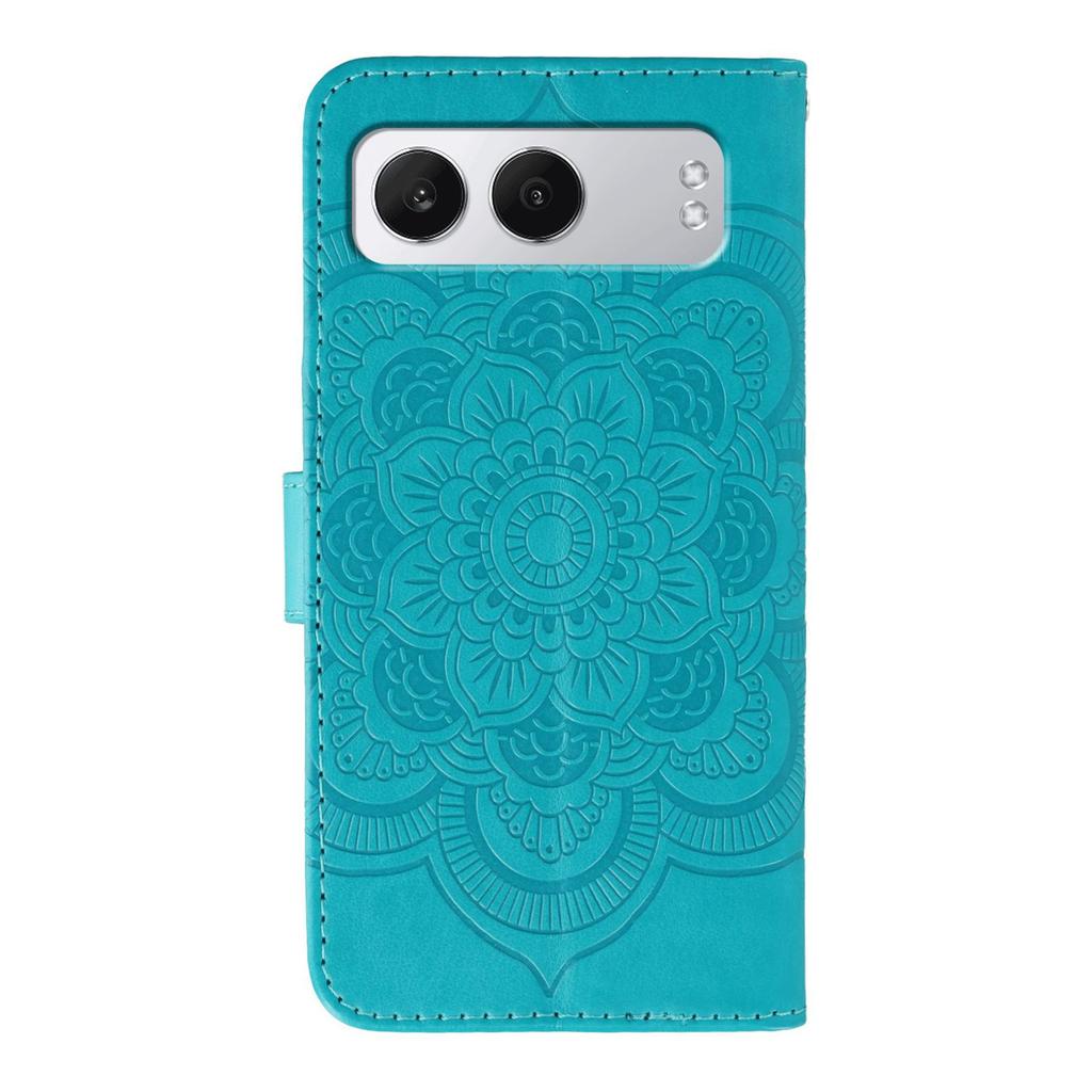 For OnePlus Nord 4 Case Rhinestone Decor PU Leather Mandala Imprinted Design Phone Cover with Wrist Strap