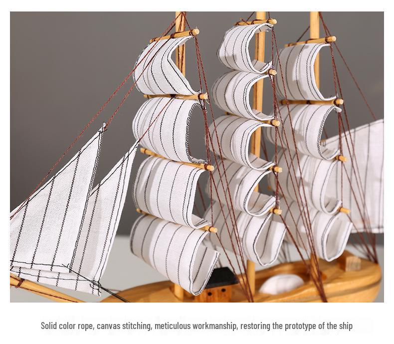 Smooth Sailing Ship Model: Elegant Ornament for Living Room, Wine Cabinet, Bookshelf, or Entryway - Perfect Small Gift