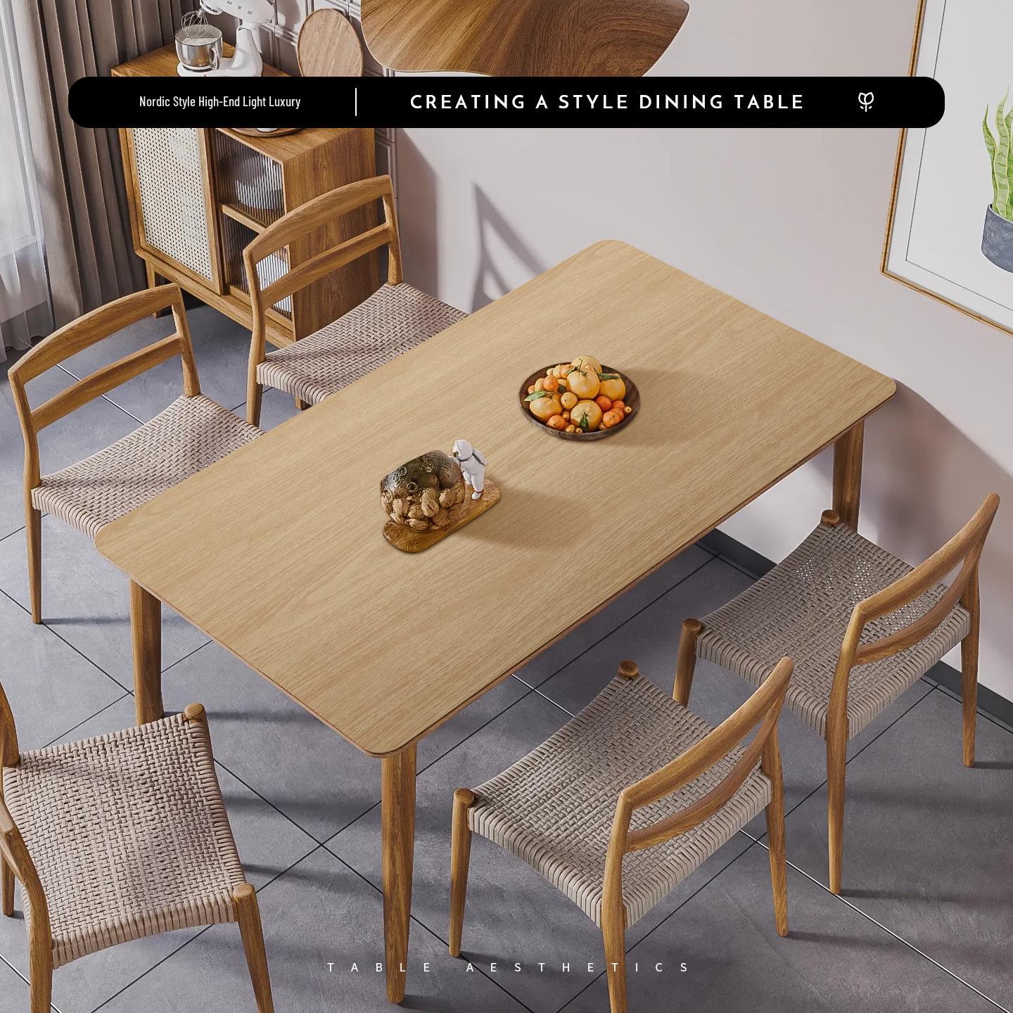Premium Imitation Wood Grain Dining Table Mat - Oil-Proof, Waterproof, Anti-Scald, Walnut Finish, Solid Wood Countertop Protector 60x30 cm