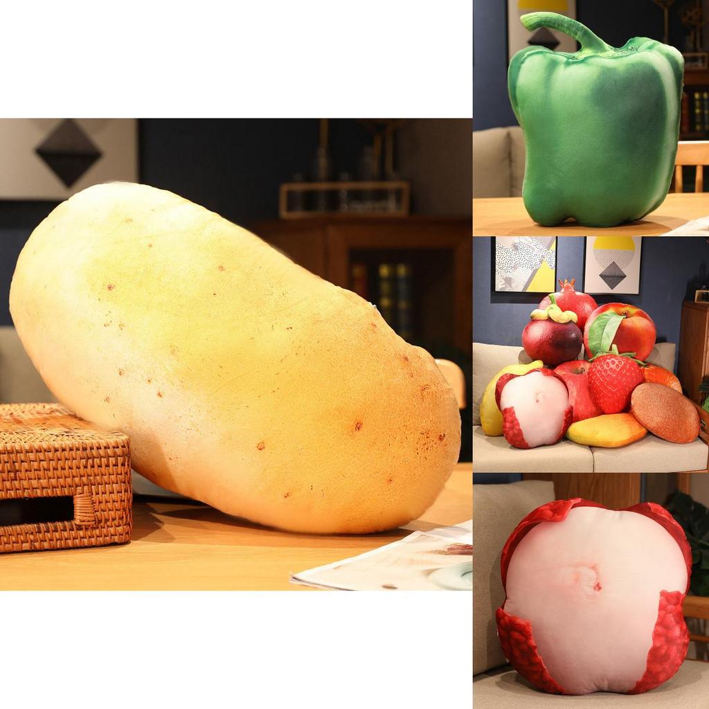 Cartoon Fruit Plush Cushion Pillow For Sofa Office Nap Soft Floral Design Gift For Kids