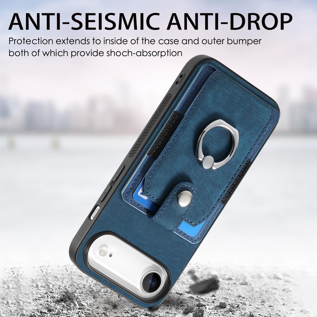 For iPhone Air Phone Case Leather Back Cover with Card Slots Kickstand