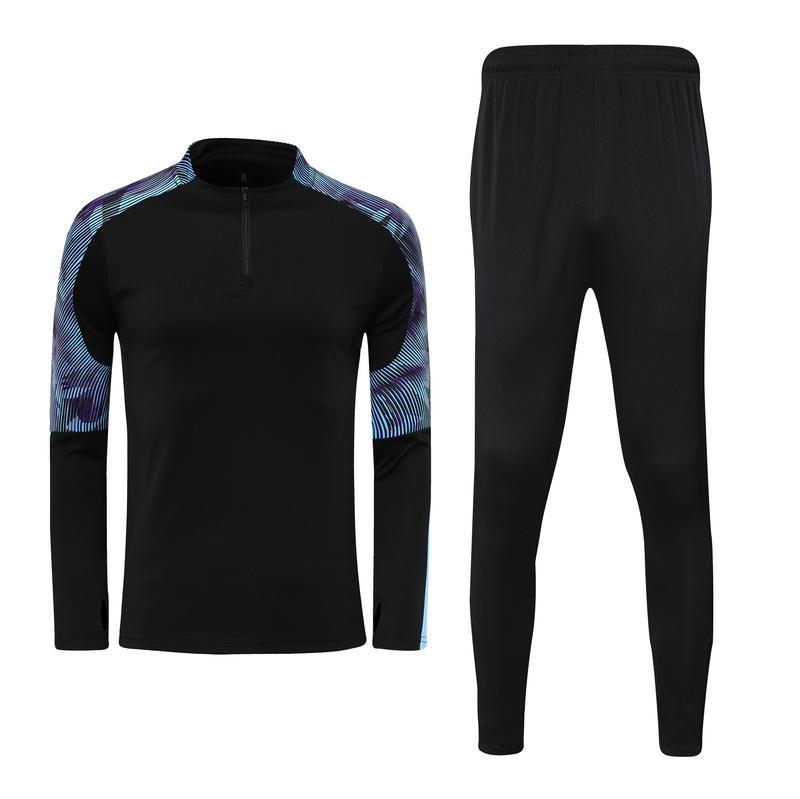 Unisex Half-Zip Long-Sleeve Football Training Set with Pants