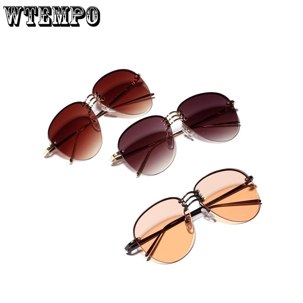 Wsunglass New metal color film sunglasses trend mens and womens same sunglasses frameless sunglasses/_2