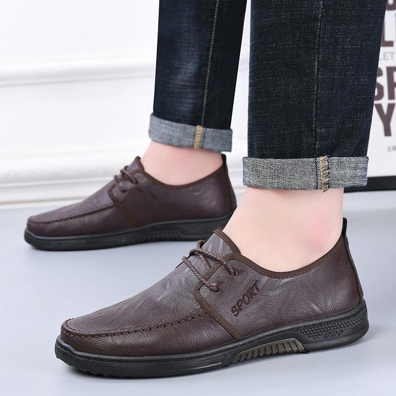 Fashion Soft Waterproof Business Men's Leather Shoes Classic Original Social Fashion 2025 Trend Legitimate Common Pu Male Casual Shoe