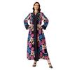 0808 Cross-Border Muslim Women's Printed Long Robe Dress - Middle East & Western Styles