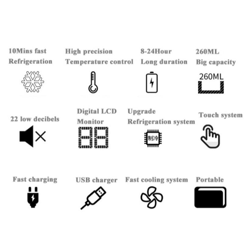 260 ML 10200mAh Insulin Serum Interferon Mini-Fridge Cooler Small Portable Insulin Refrigerator
