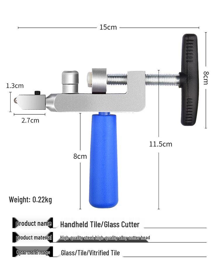 Multifunktionaler Diamant-Glas Schneider - Handwerkzeug zum Anritzen von dicken Fliesen