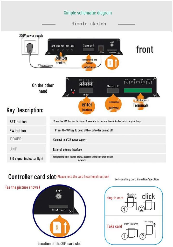 4G Remote Controller: GSM Streetlight & Water Pump Timer Switch, 4-In/4-Out (SUP4-ELTE)