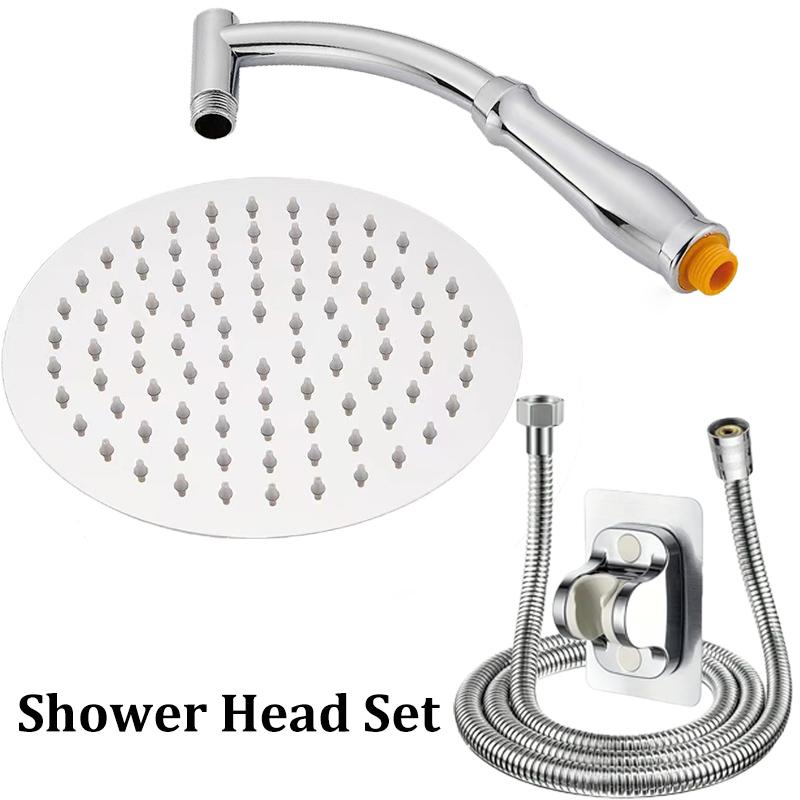 6/8 Inch Round Shower Head 2 In 1 High Pressure Stainless Steel Handheld Shower Bathroom Universal