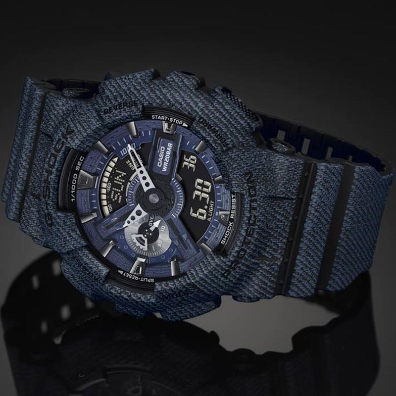 Casio G-Shock Denim Theme Series Shockproof, Antimagnetic Water Movement, Quartz Movement, Resin Strap, Japanese and Korean Watch, Men's GA-110DC-1A