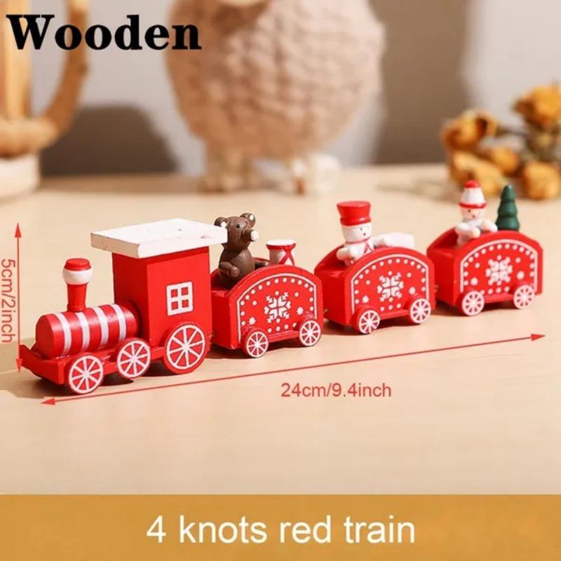 

1PACK Wooden Train Christmas Ornament Merry Christmas Decoration For Home Xmas Gifts Noel Natal Navidad New Year Wooden червоний