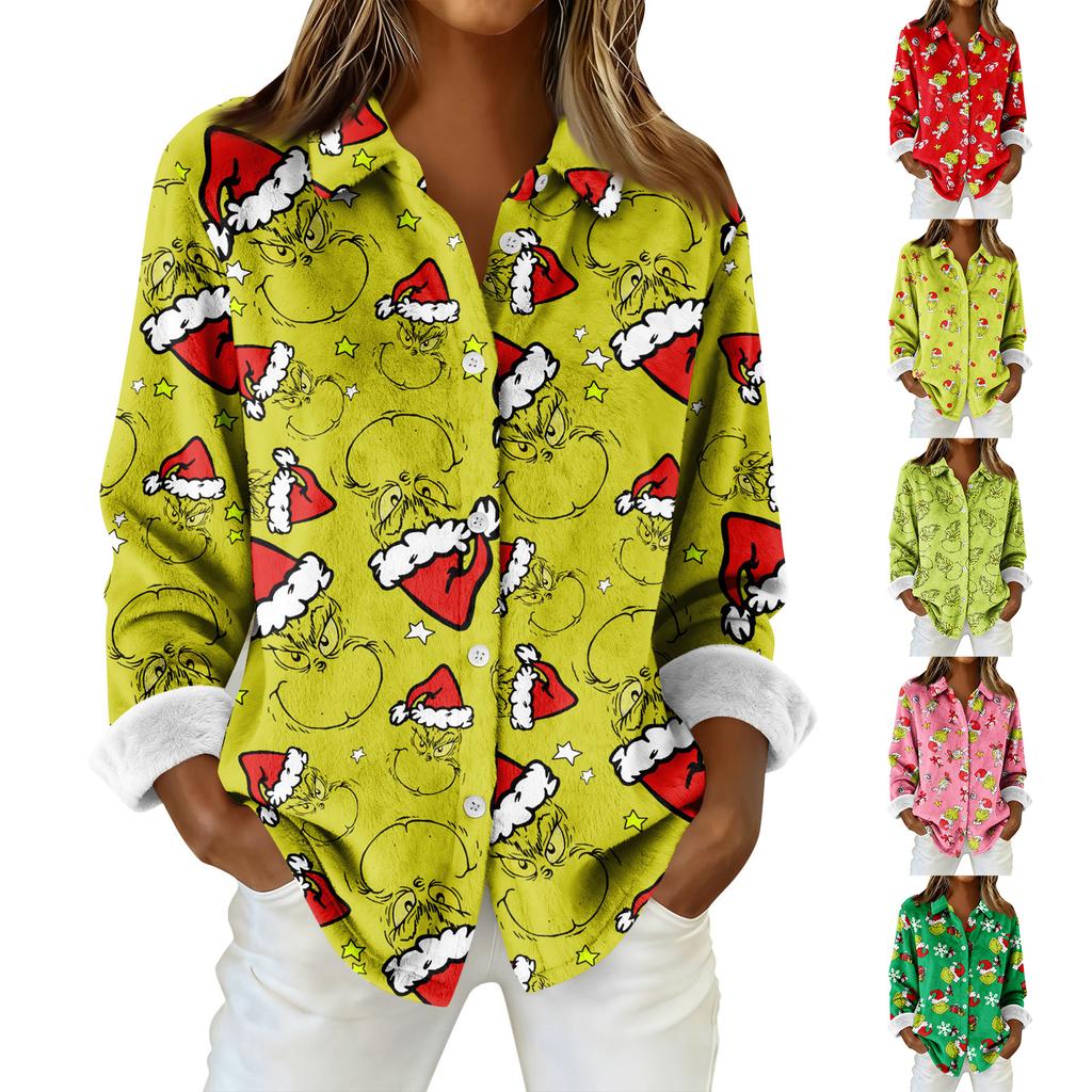 Skjorte for kvinner Bluse med knapp Langermet Uformell Basic skjortekrage Vanlig topp