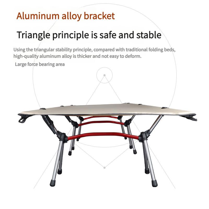 Höhenverstellbares Campingbett Ultraleichtes Aluminium Klappbett Kompakt Tragbar Oxford-Gewebe für Büro Nickerchen Reisen Robuste Unterstützung