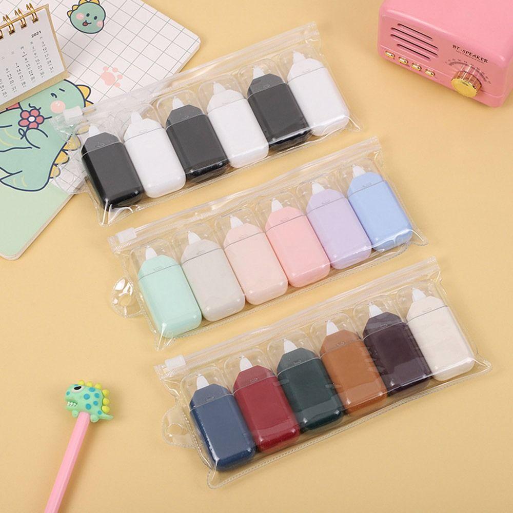 

6Pcs/pack Portable Silent Coating Tape Cute Student Alteration Tape Correction Band School Office 2