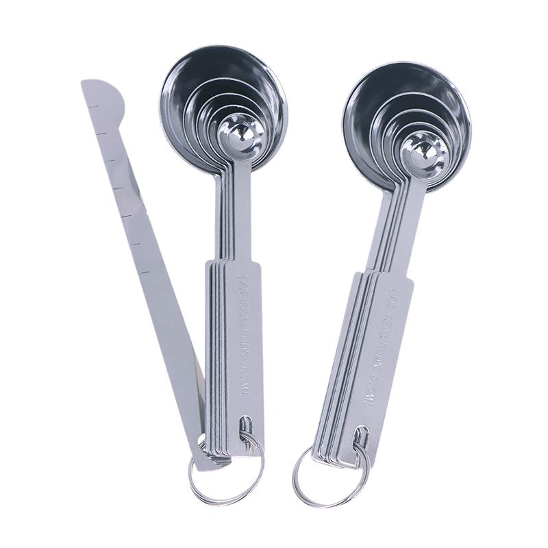 5/6 Stück Messlöffel Stapelbares Küchenmesslöffel-Set Messlöffel-Set aus Edelstahl Küchenbackwerkzeug