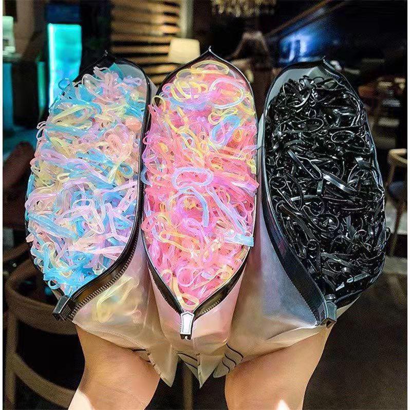 Disposable Rubber Hair Bands for Girls and Babies, Strong Grip, Gentle On Hair, Colorful Hair Accessories.
