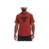 Under Armour Johnson Series Terry American Vintage Printed Hooded Short Sleeve T-Shirt Men Tops Dark-Red 1370465-635