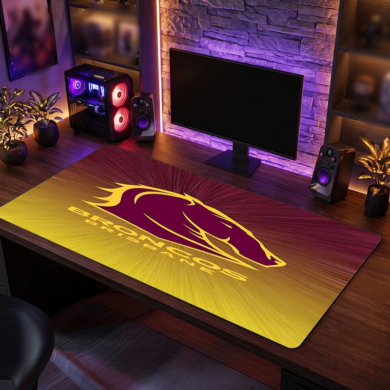 Brisbane Broncos Muster Mauspade Anti?Rutschfeste Gummi-Schreibtischunterlage Für Gaming Arbeiten Desktop-Dekoration