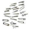 24Pcs Five Pointed Star Hair Clip for Women Teens Silver Metallic Hair Pin Set for Thin Hair Korean Styles Duckbill Clip