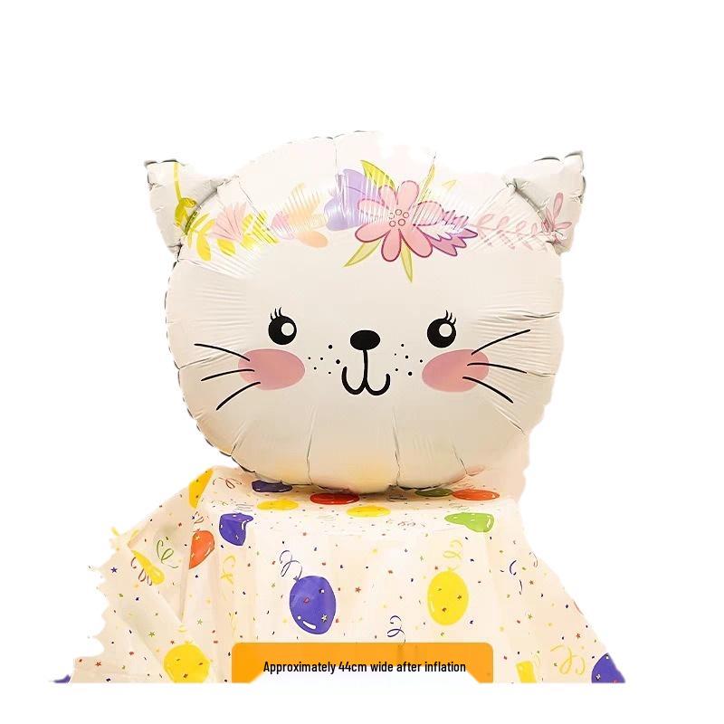 Cartoon Animal Balloons: Rabbit, Bee, Tiger for Kids' First Birthday Party Decoration Scene