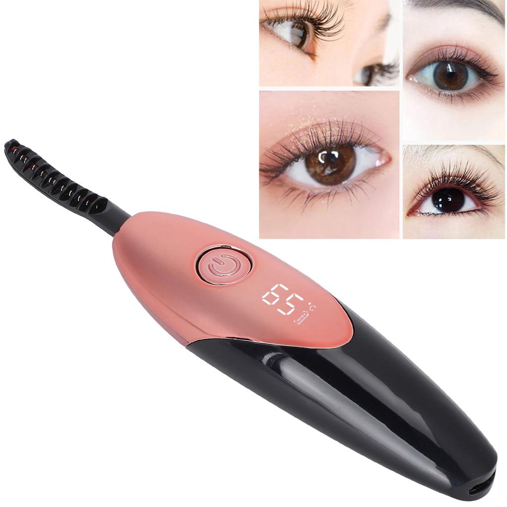 Electric Hted Eyelash Curler Digital Longlasting Electric Eyelash Curler for Women(  Red )