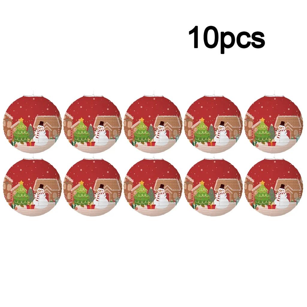 Holiday Paper Lantern Decor Set for Christmas Outdoor Party Indoor Classroom Birthday Graduation Decoration Hanging Ornaments