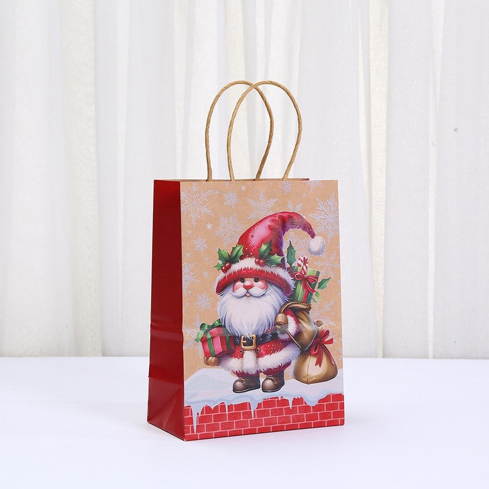 StoBag Christmas Santa Claus kraft paper gift bags with handles holiday party favor bags reusable eco friendly gift wrapping bag