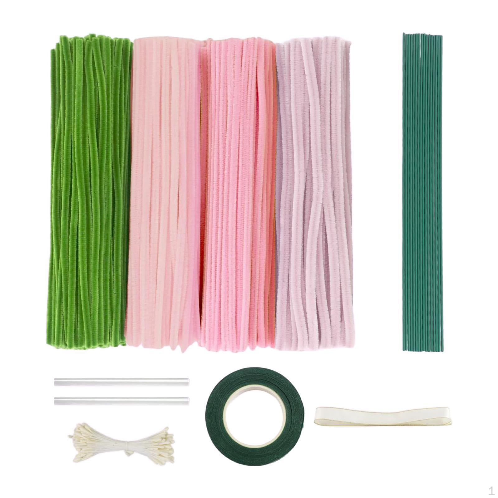 

, Товары для рукоделия, Синельная проволока, Аксессуары, Набор для изготовления декоративных цветов своими руками, Букет в подарок розовый