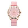 Women's Crocodile Pattern Leather Quartz Watch with Inner Shadow Numerals