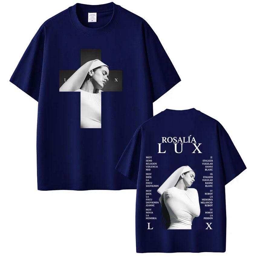 Zpěvačka Rosalia Lux Album 2026 Tour Potisk Tričko Unisex Dámská Módní Tričko Ležérní Bavlna Vintage Volné Estetické Trendy Trička