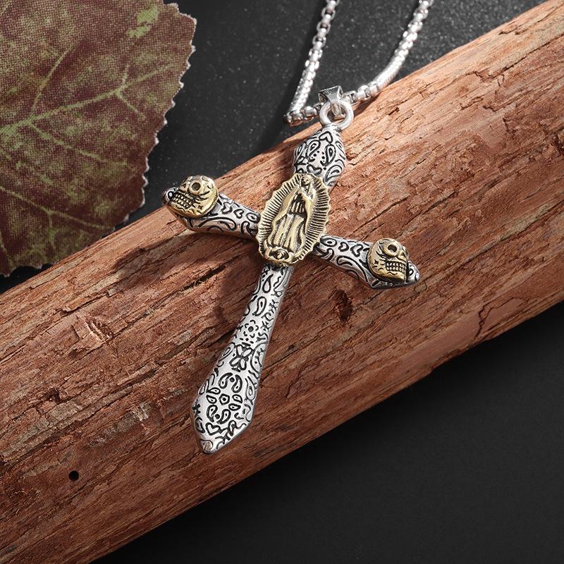 Virgin Cross Women's Clavicle Chain Fashion New Men's Jewelry High-Level Simple Pendant Necklace