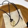 European And American Personality Design Sense Irregular Circle Pendant Necklace Temperament Simple Knot Tie Rope Accessories