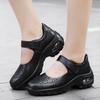 Breathable Women's Walking Shoes Hollow-out Platform Shoes Air-cushion Ladies Casual Shoes Elastic Wedges
