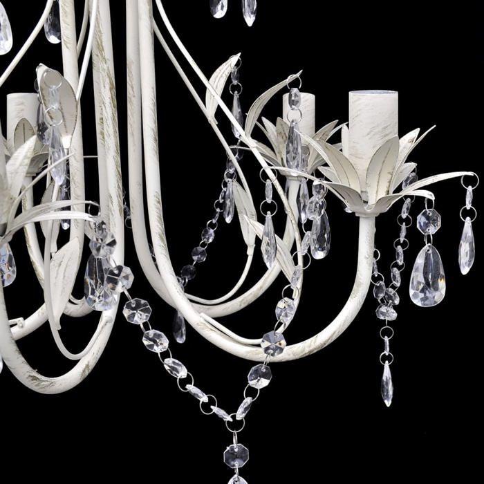 Lustre en cristal transparent plafonnier 5 feux lampe luminaire 240687