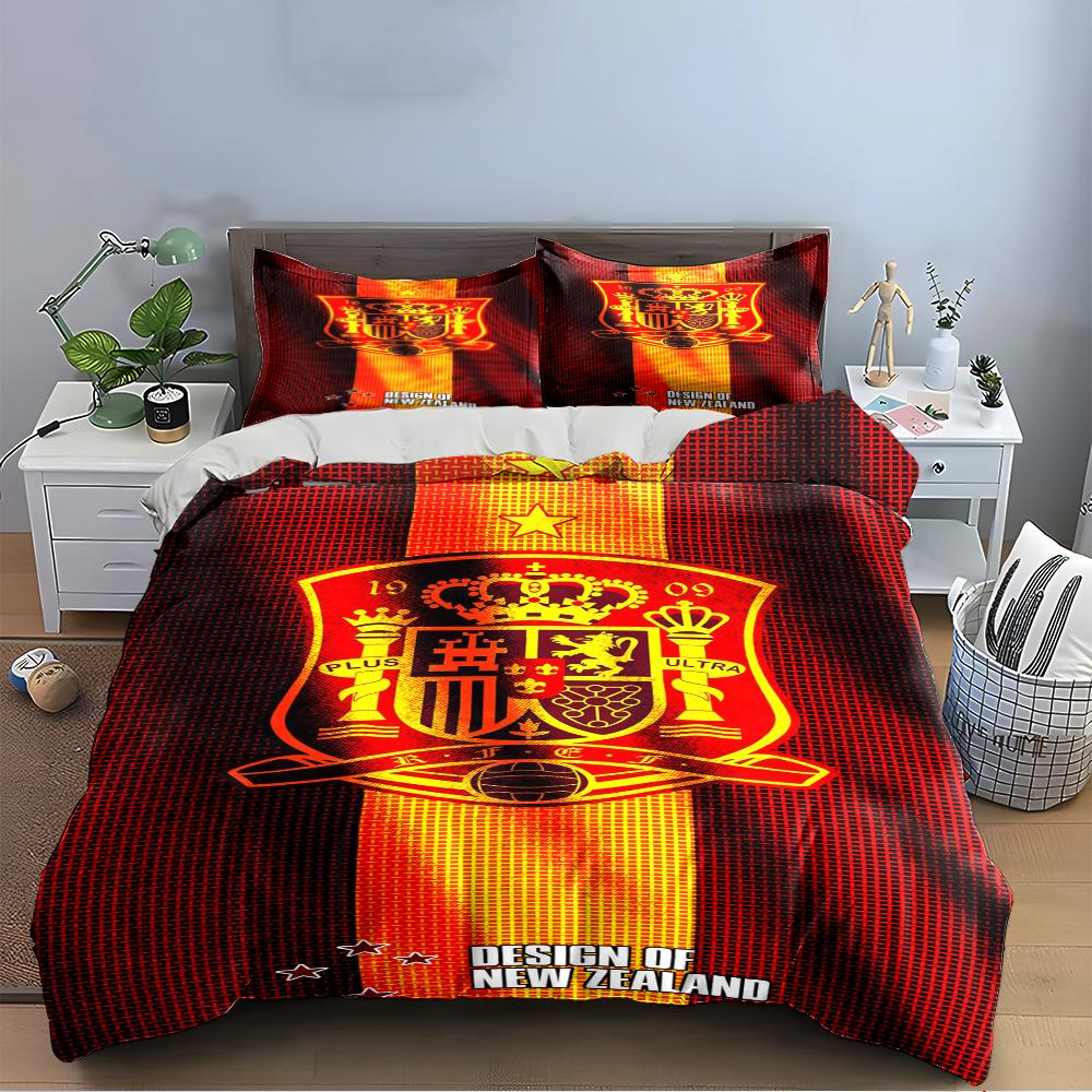 Red-Gold Crowned Crest Bedding Bedding Duvet Cover Set Duvet Cover Pillowcases Home Decor (1 * Duvet Cover 2 * Pillowcases, Without Duvet Insert)