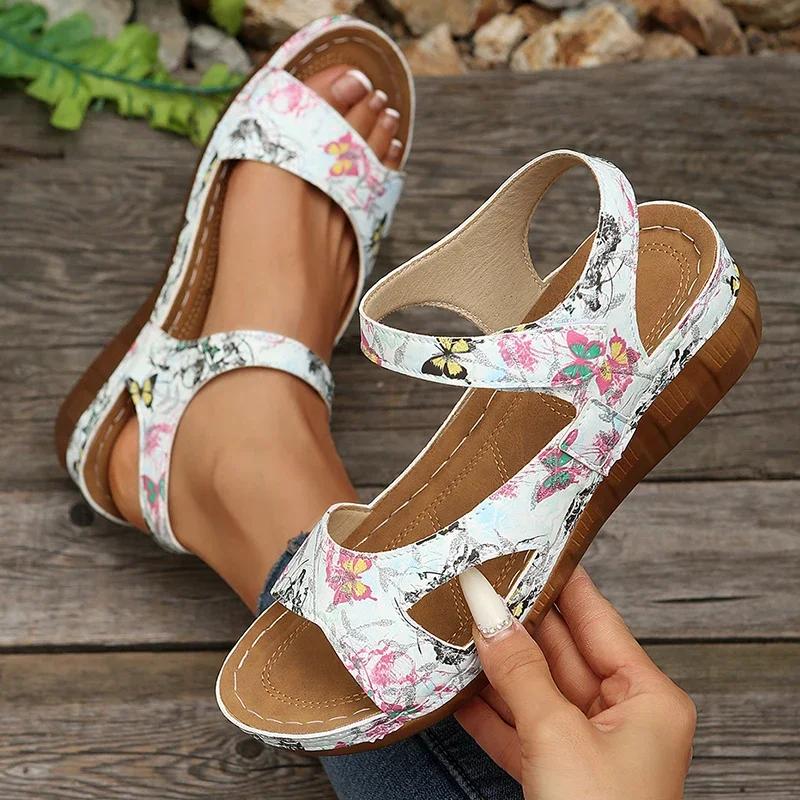 Fashion Shoes for Women 2025 Summer Wedge Sandals Fashion Ankle Strap Non Slip Beach Shoes New Woman Light Platform Sandles Casual Shoes