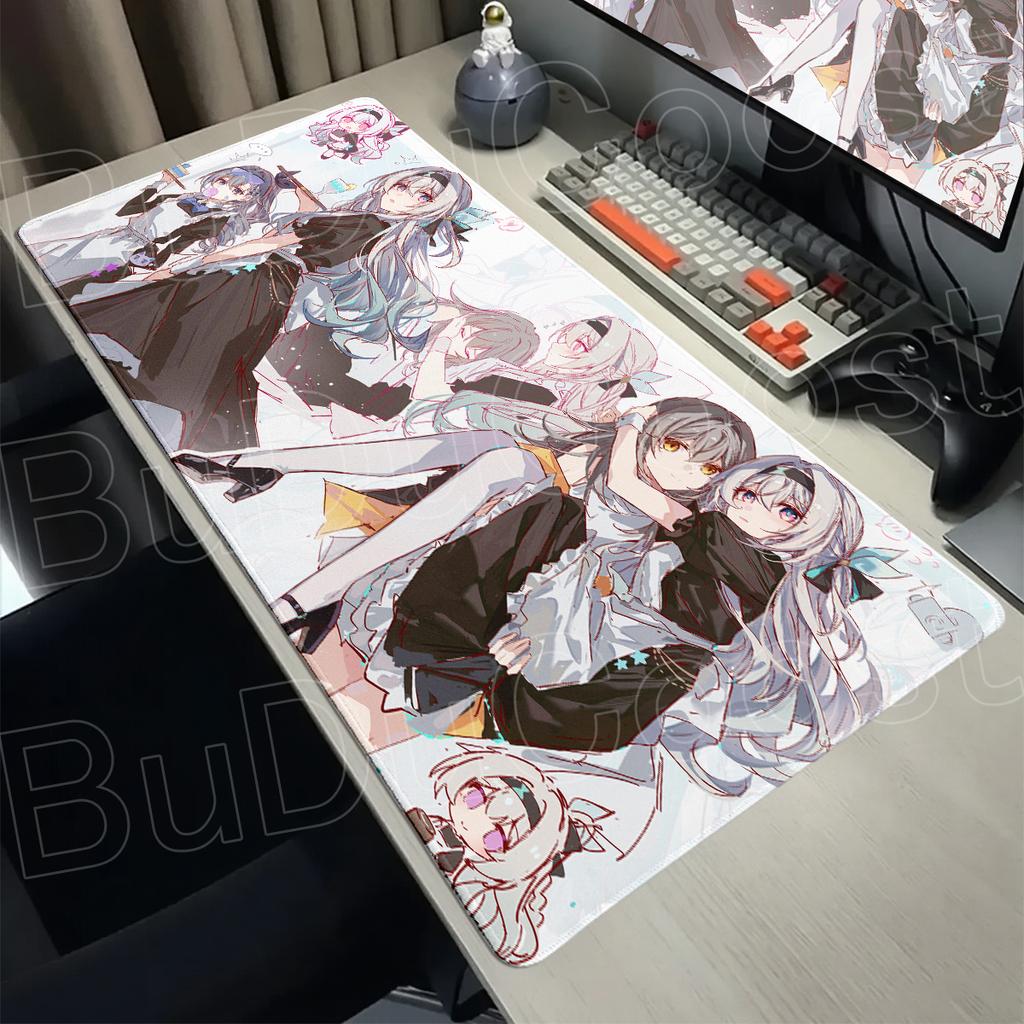 Gaming Honkai Star Rail New Desk Pad XXL Anti-slip Rubber Keyboard Cabinet Mausepad 400x900mm Firefly Computer Office Mouse Mat