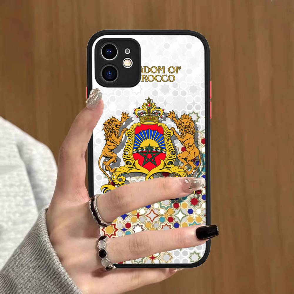 Morocco Map Flag Matte Protective Case For IPhone 16 15 14 13 12 11 Pro Max X XS MAX Protection Case