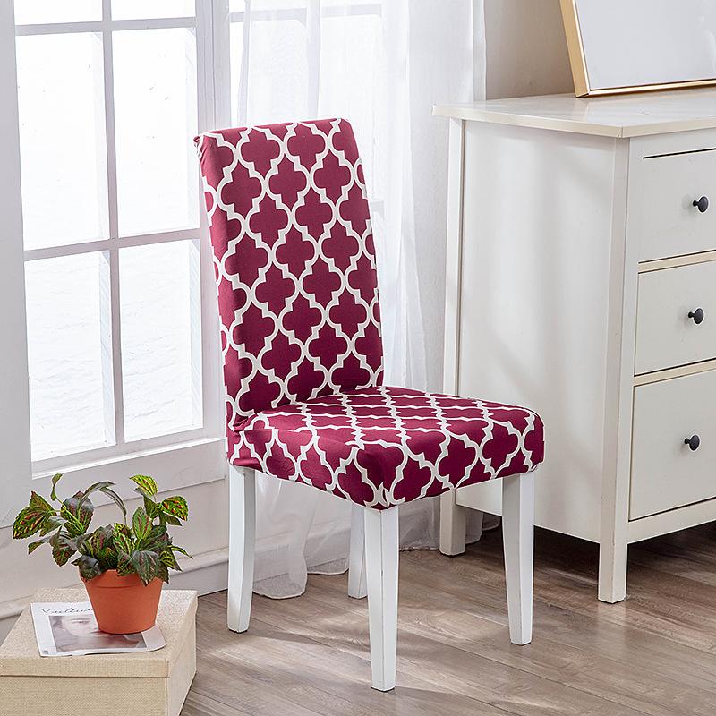 New Color High Gram Heavy Printing Elastic Backrest Integrated Chair Cover Household Hotel Anti-Fouling Dining Table Chair Cover