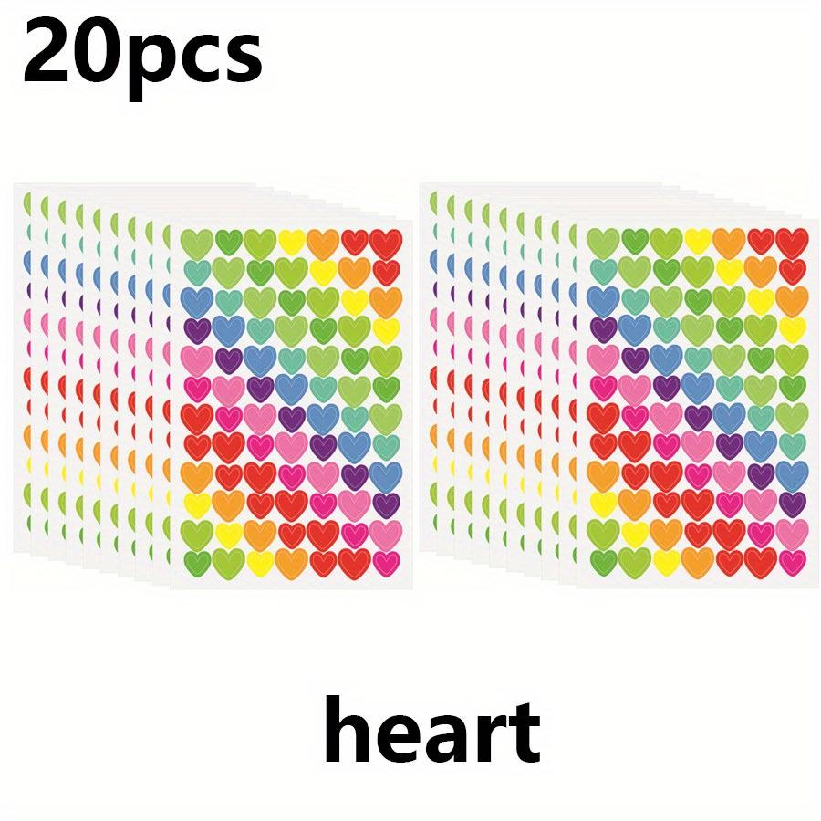 20 Sheets Colorful Alphabet Number Heart Star Dot Stickers Self-Adhesive Scrapbooking Stickers for DIY Art Crafts Creative JXB