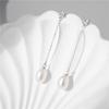 Arvaleff 925 Sterling Silver Minimalist Pearl Threader Earrings