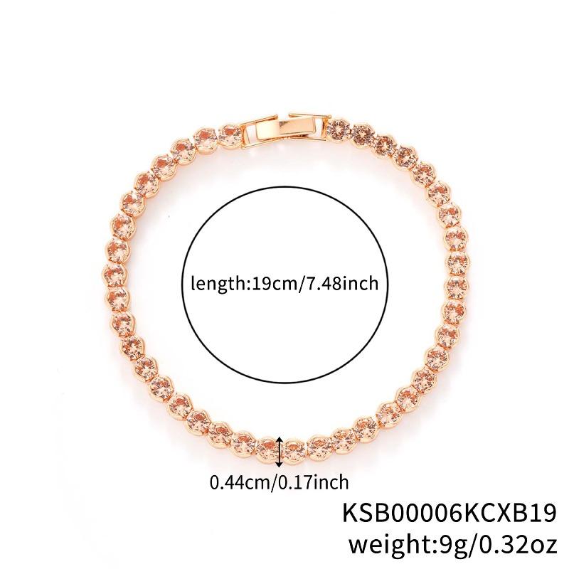 Mary Kashi Fashion Jewelry - Multi-sku Crystal Bracelet, Electroplated Aaa Cubic Zirconia Bracelet, Diamond-accented 4mm